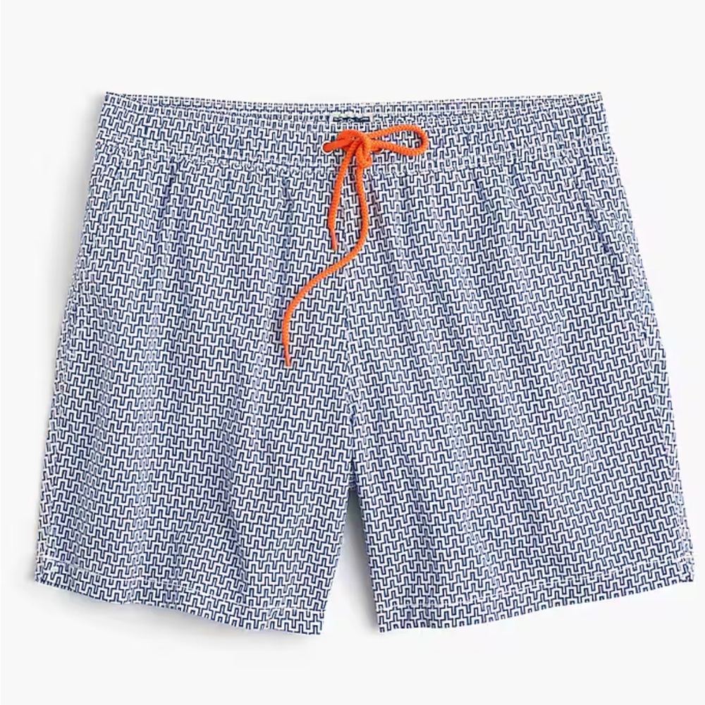 Jcrew 6" swim trunk in maze print